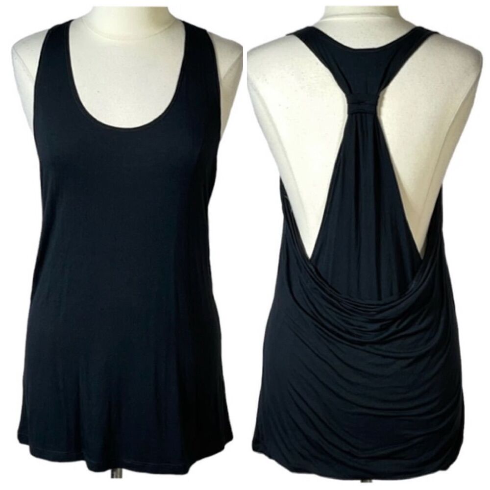 Champion Women's Black Sleeveless Drape Back Tank Top Size L NWT